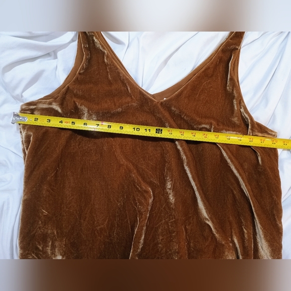 Velvet V-Neck Tank Top in Brown - Picture 5 of 6